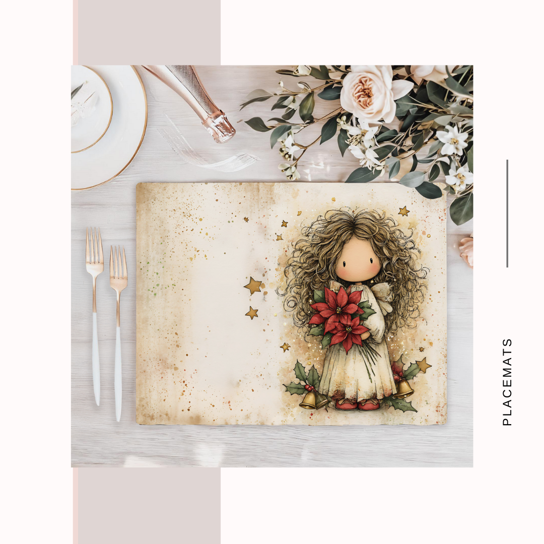 Wooden Placemats – (Set of 6) Warm Xmas