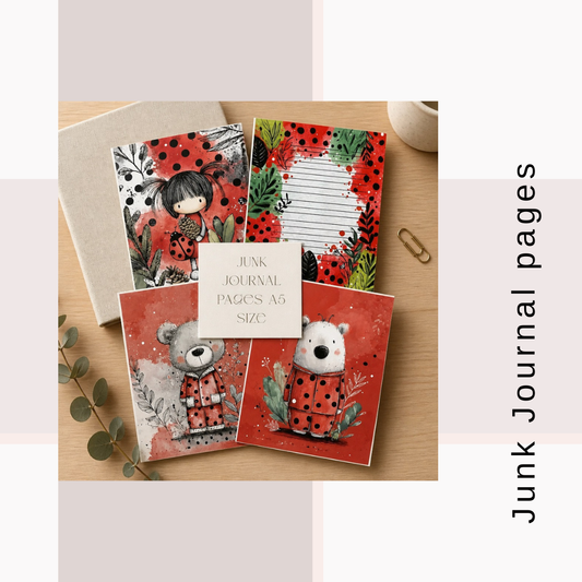 Illustrated Junk Journal Pages Lady Bug