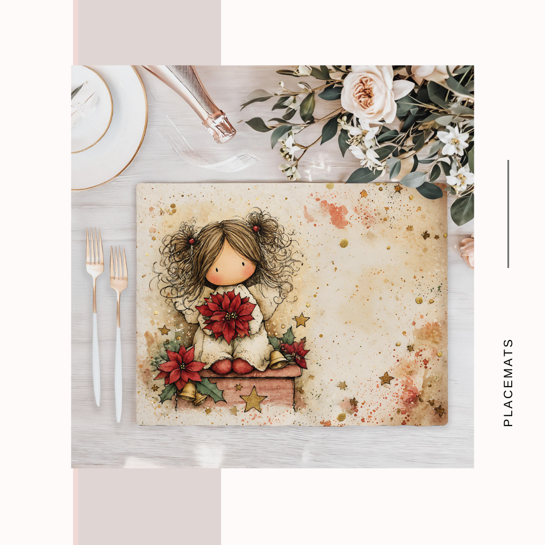 Wooden Placemats – (Set of 6) Warm Xmas