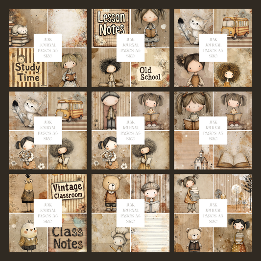 Illustrated Junk Journal Pages School