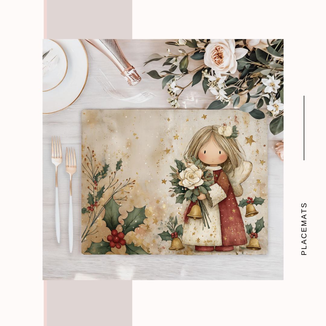 Wooden Placemats – (Set of 6) Warm Xmas