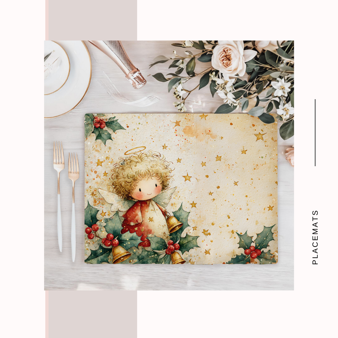 Wooden Placemats – (Set of 6) Warm Xmas