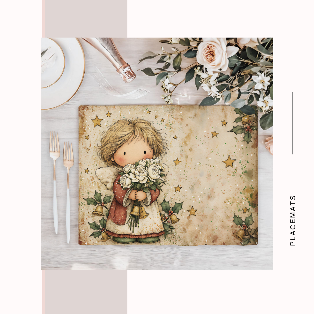 Wooden Placemats – (Set of 6) Warm Xmas
