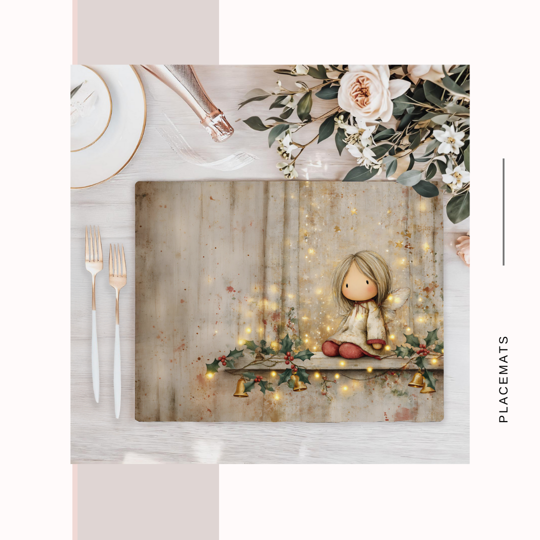 Wooden Placemats – (Set of 6) Warm Xmas