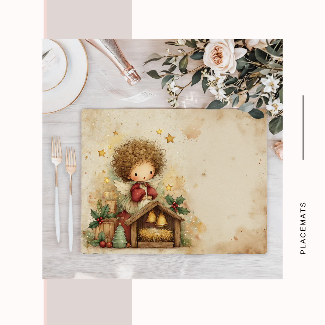 Wooden Placemats – (Set of 6) Warm Xmas