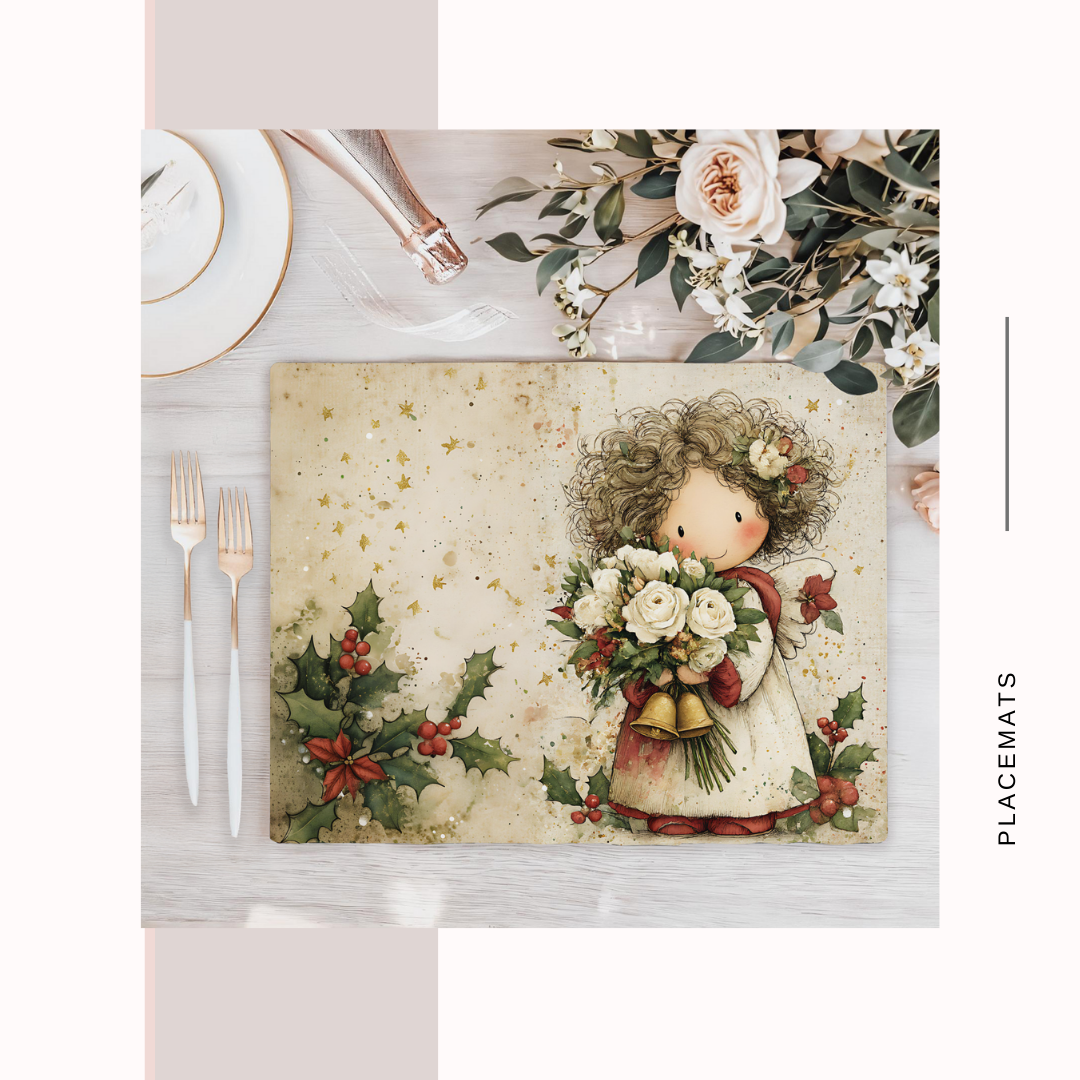 Wooden Placemats – (Set of 6) Warm Xmas