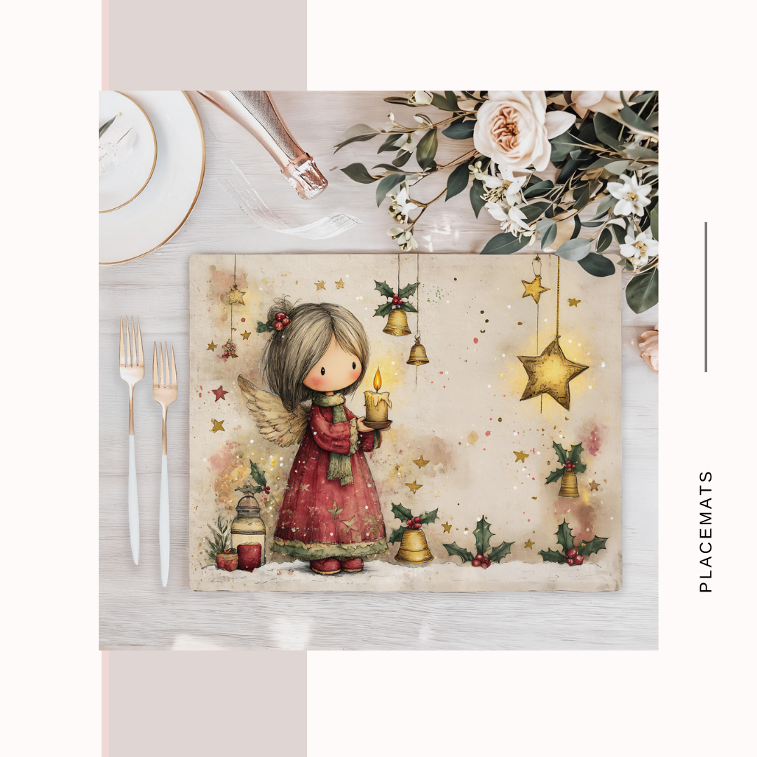 Wooden Placemats – (Set of 6) Warm Xmas