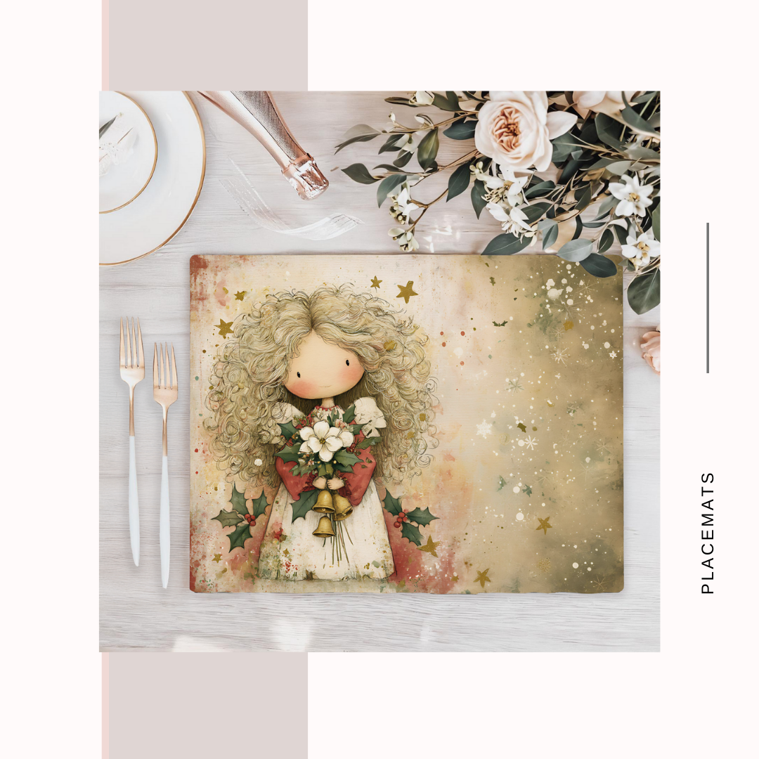 Wooden Placemats – (Set of 6) Warm Xmas