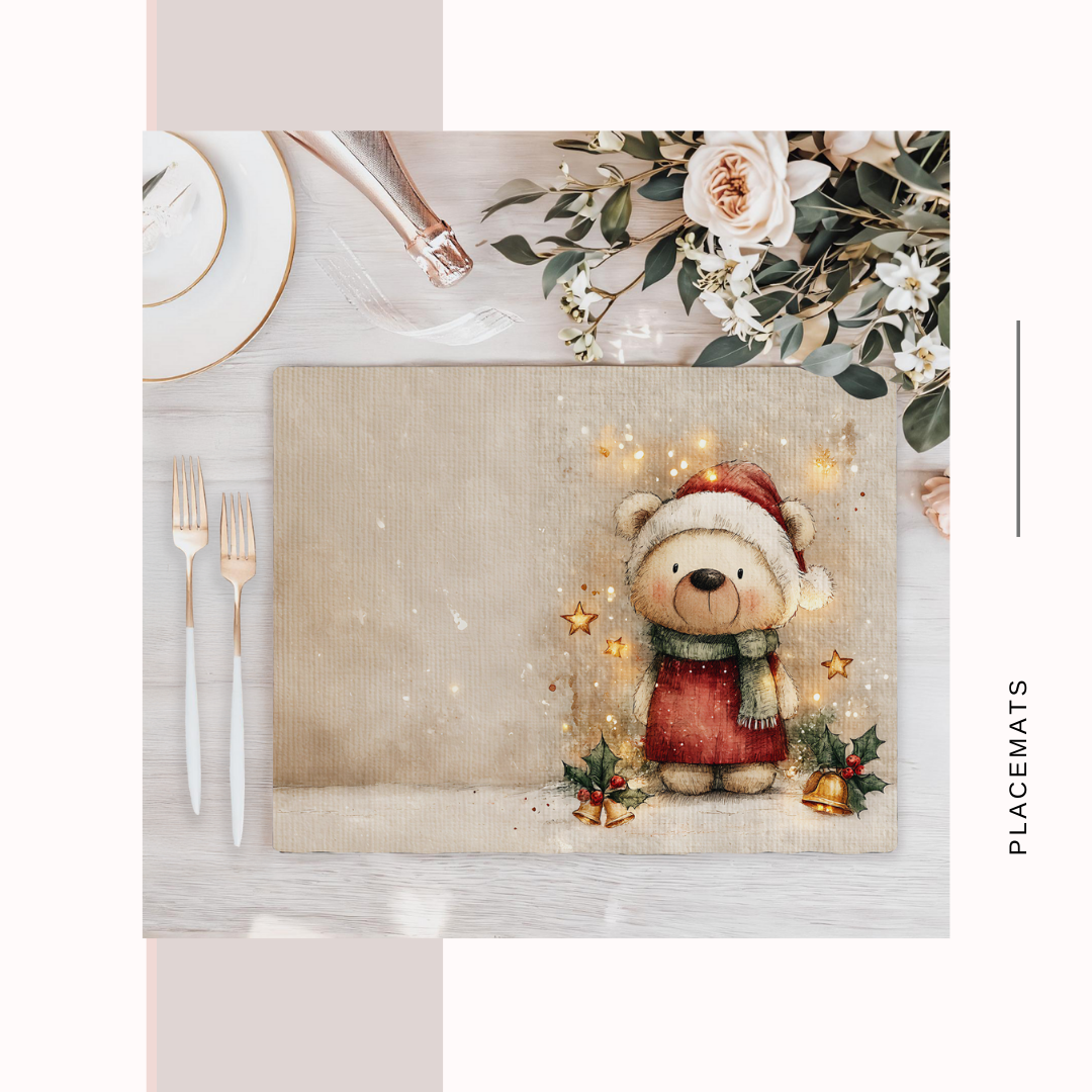 Wooden Placemats – (Set of 6) Warm Xmas