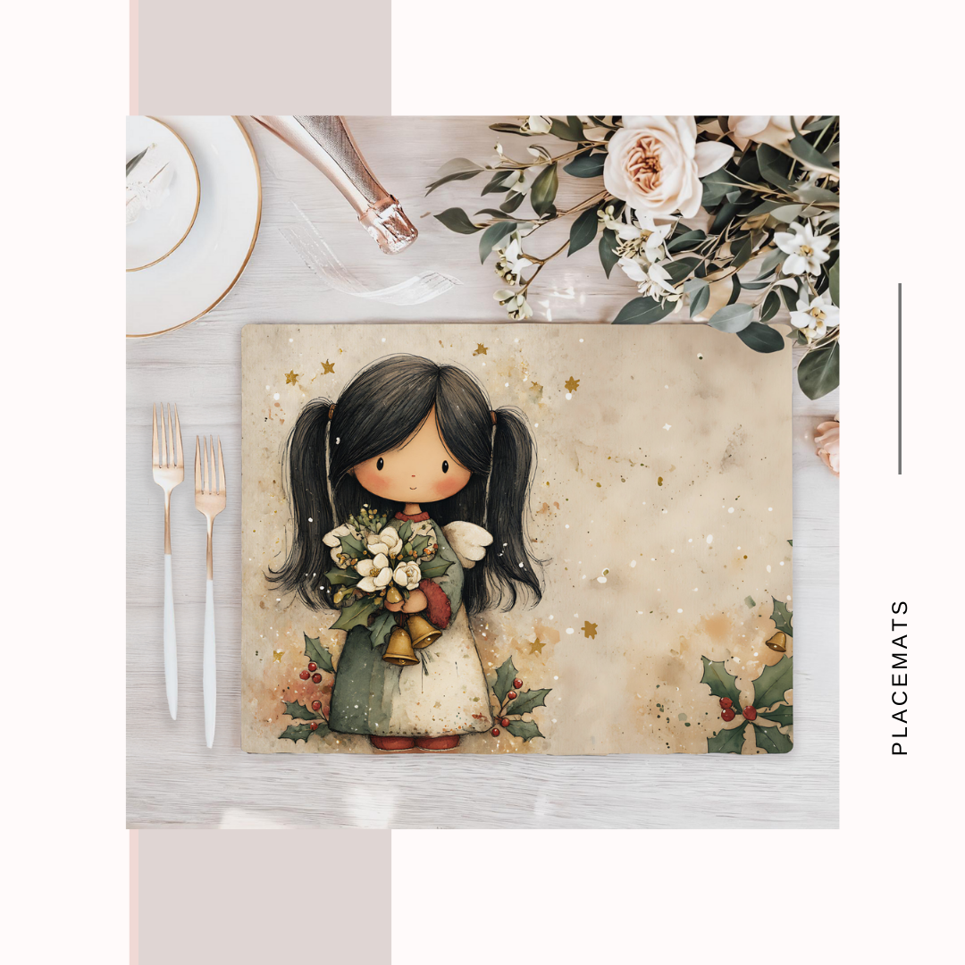 Wooden Placemats – (Set of 6) Warm Xmas
