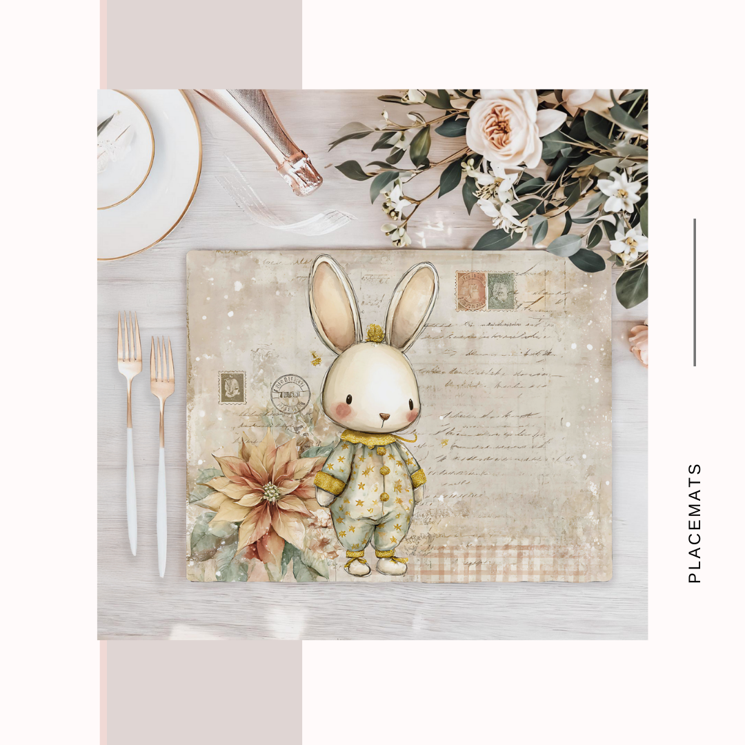 Wooden Placemats – (Set of 6) Poinsettias