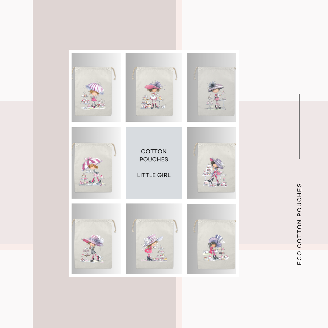 Cotton Cloth Little Girl Pouches
