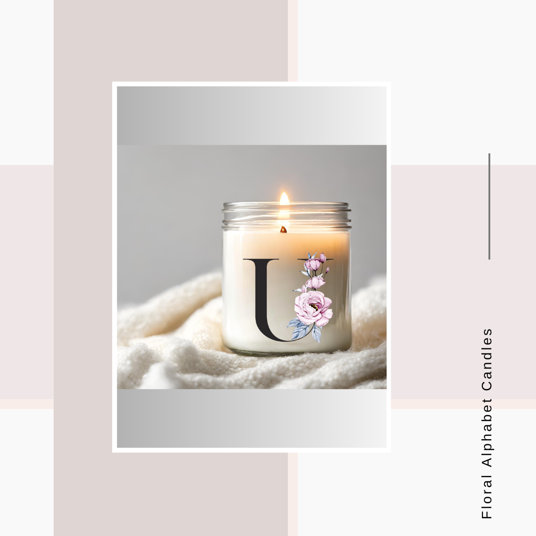 Floral Alphabet Glass Votive Candle Favours