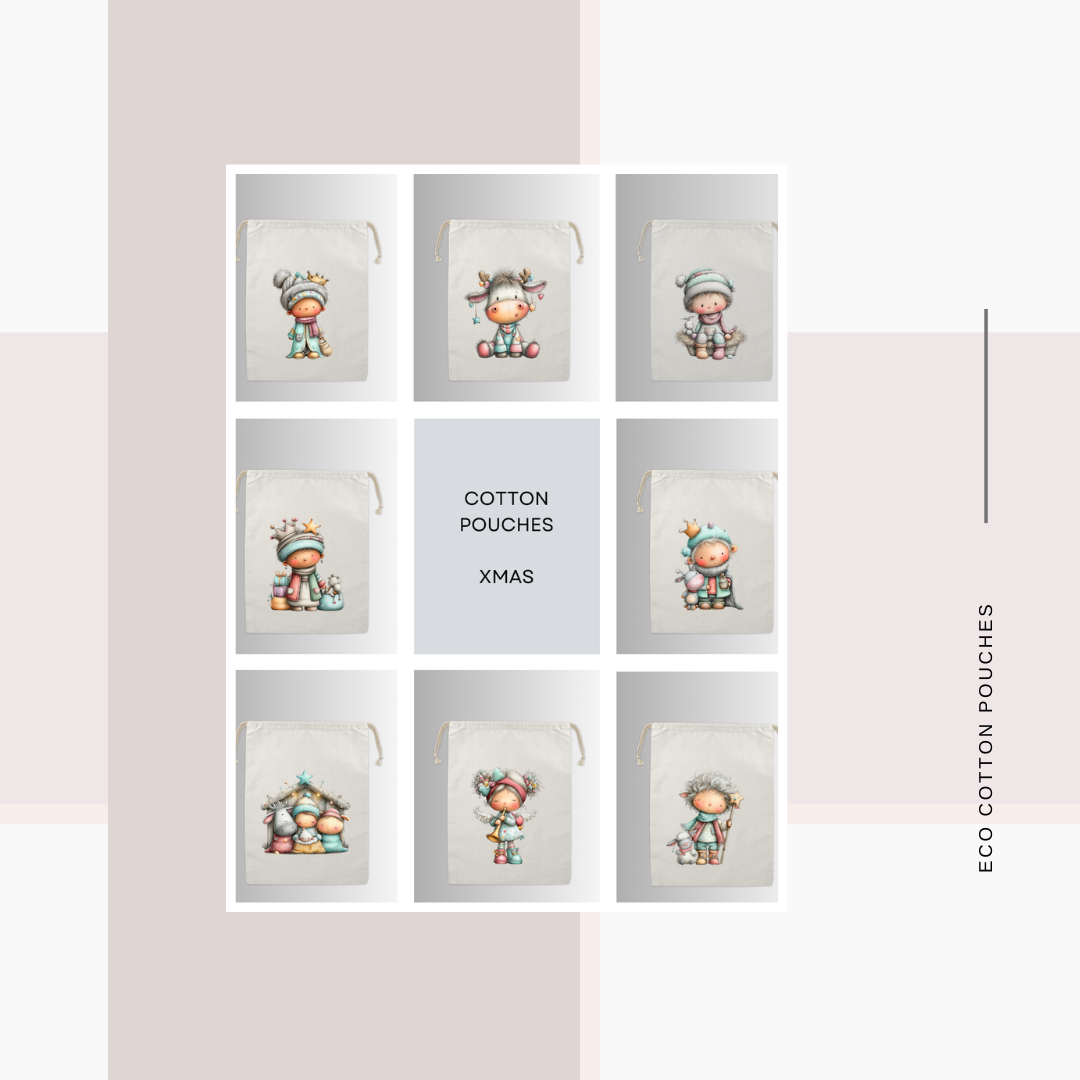 Cotton Cloth Cute Christmas Pouches