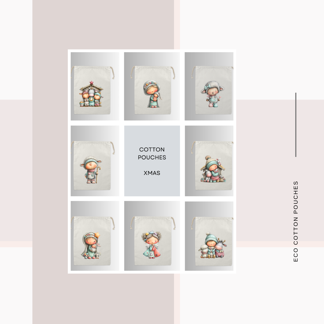 Cotton Cloth Cute Christmas Pouches