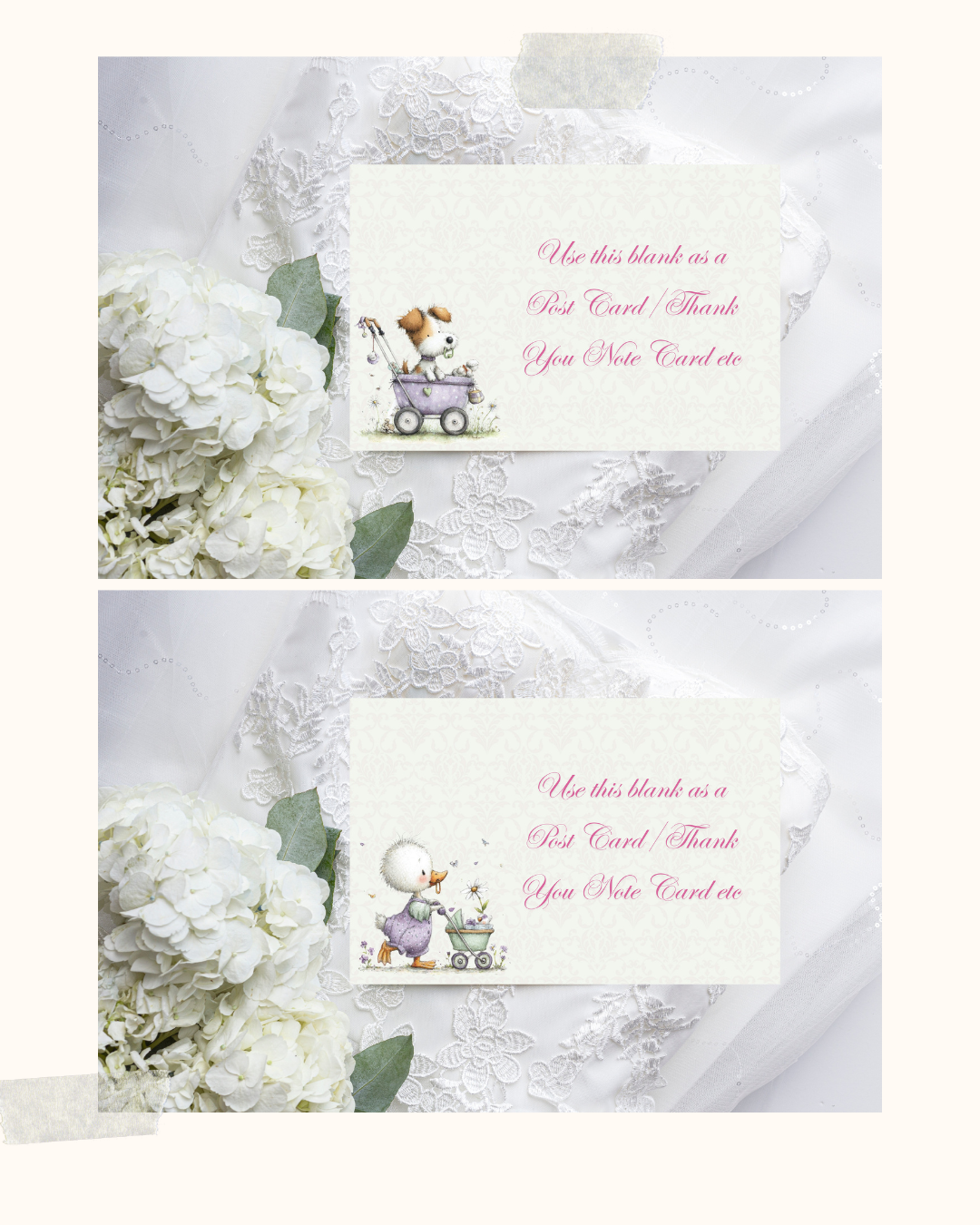 Illustrated Baby Shower Postcards