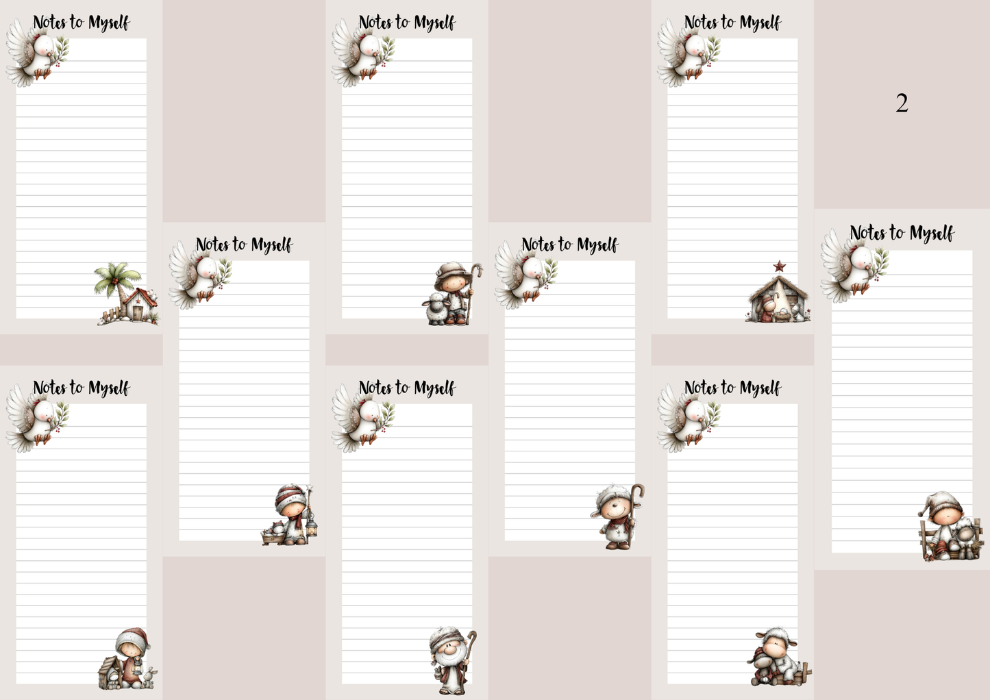 Illustrated Notepads Long (Set of 6)