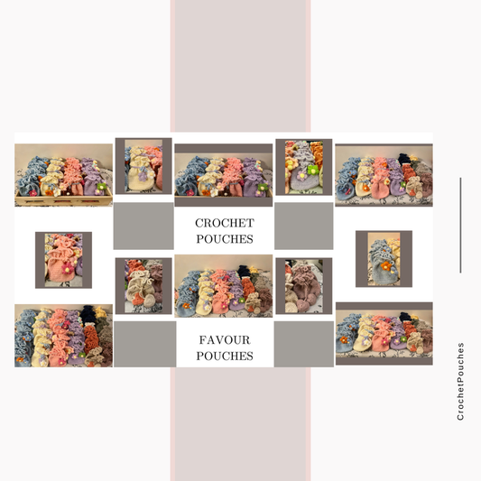 Handmade Crochet Bags (Set of 6)