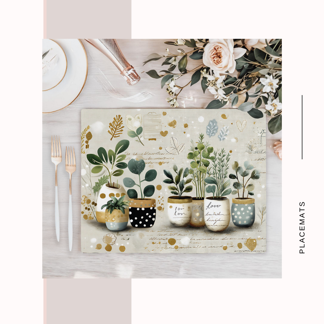 Wooden Placemats – (Set of 6) Green House