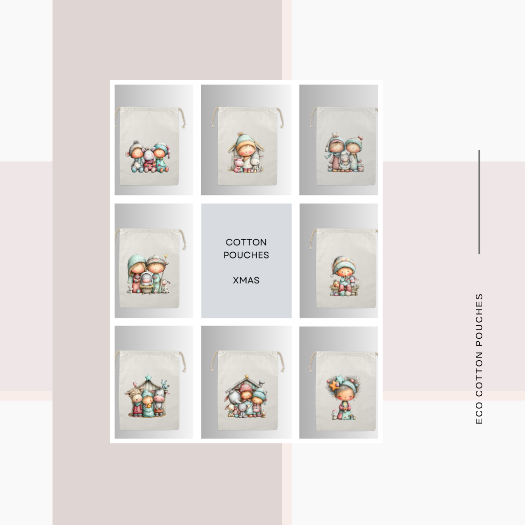 Cotton Cloth Cute Christmas Pouches