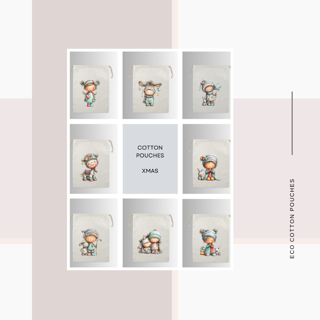 Cotton Cloth Cute Christmas Pouches