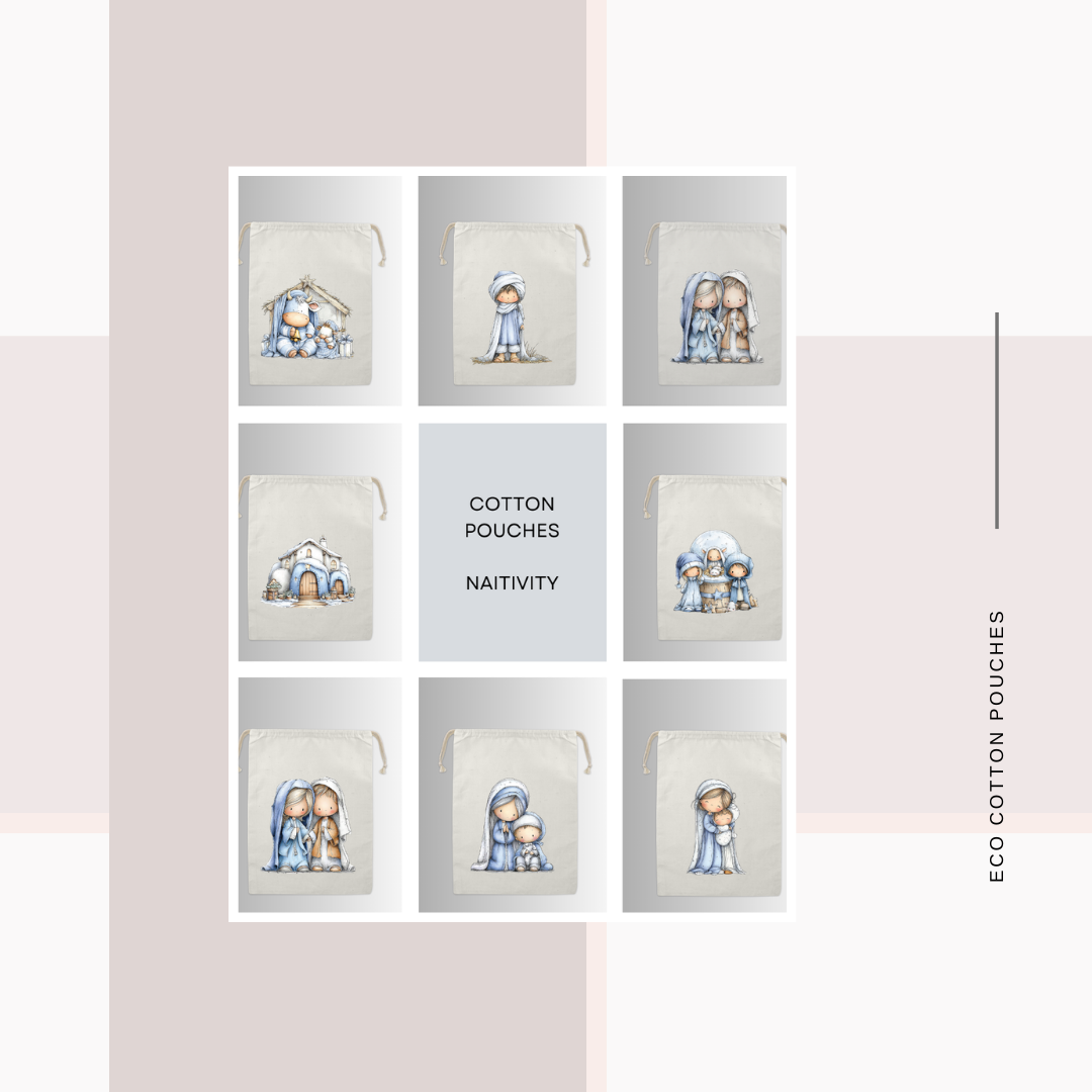 Cotton Cloth Cute Christmas Pouches