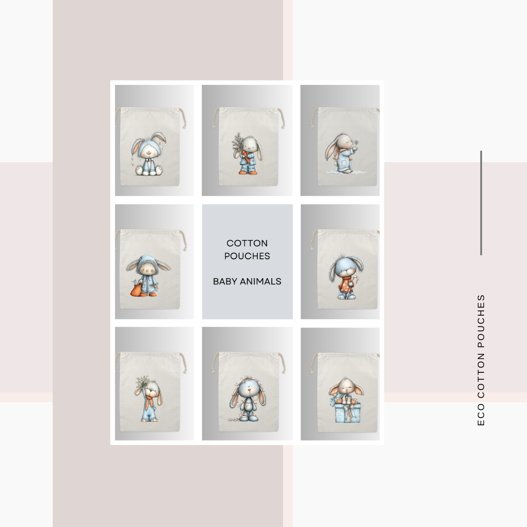 Cotton Cloth Baby Animals Pouches