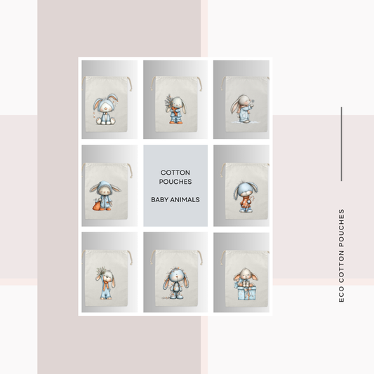 Cotton Cloth Baby Animals Pouches