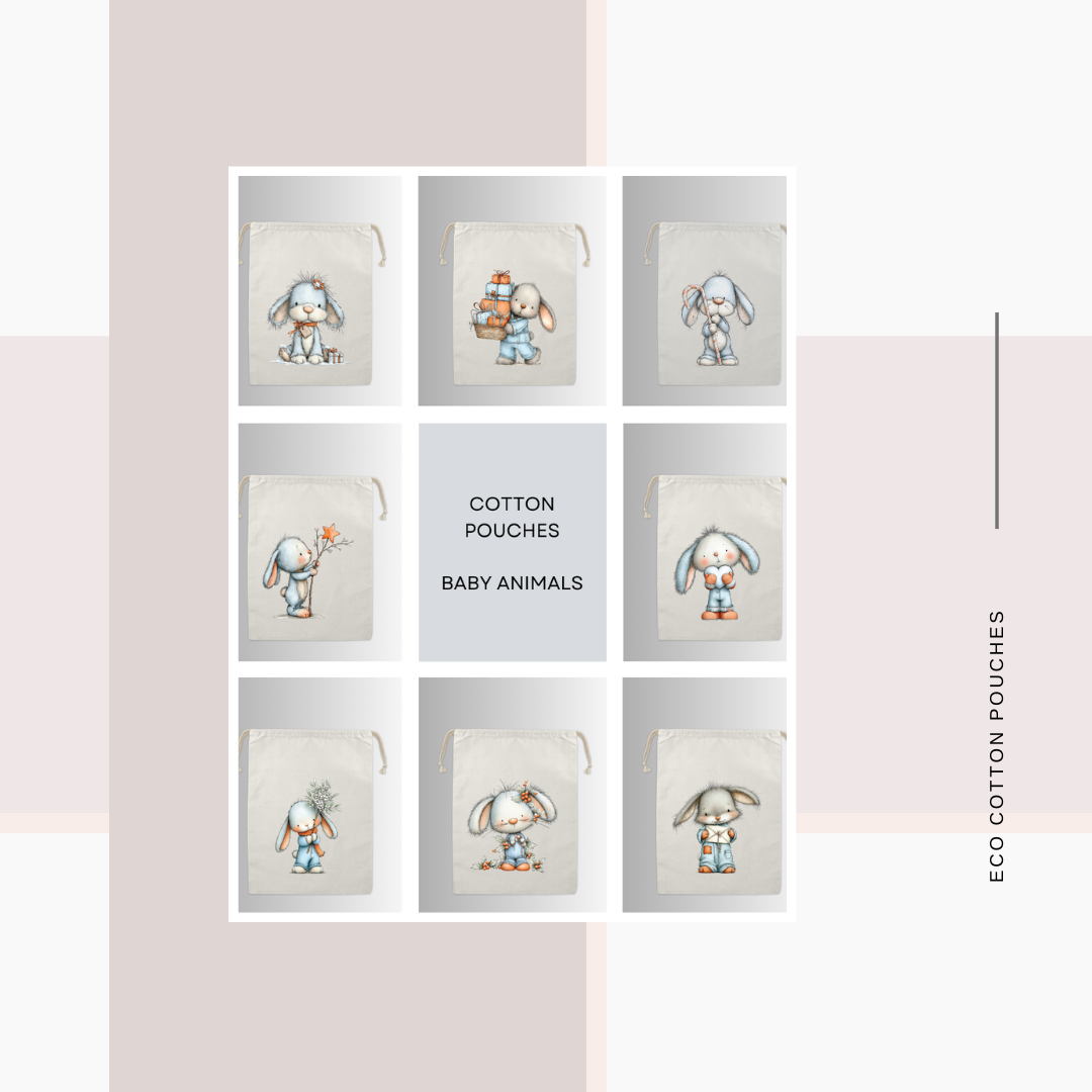 Cotton Cloth Baby Animals Pouches