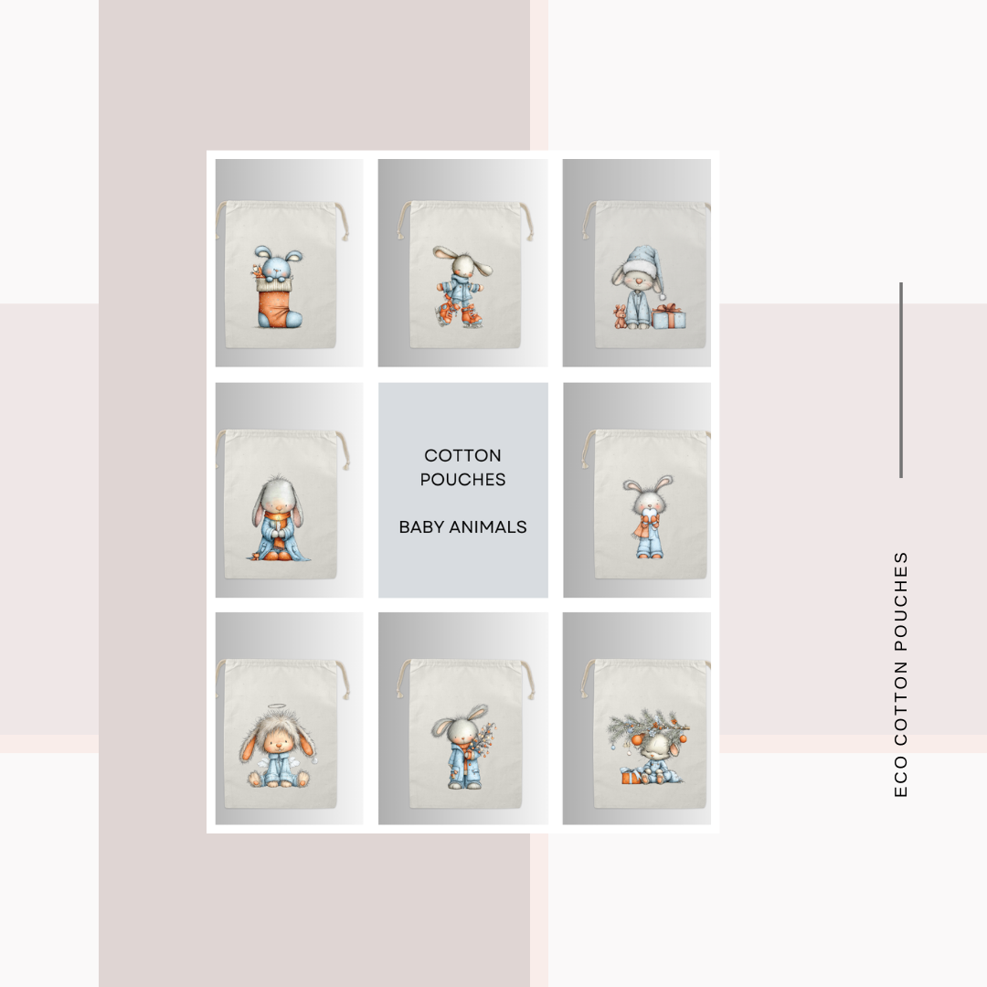 Cotton Cloth Baby Animals Pouches