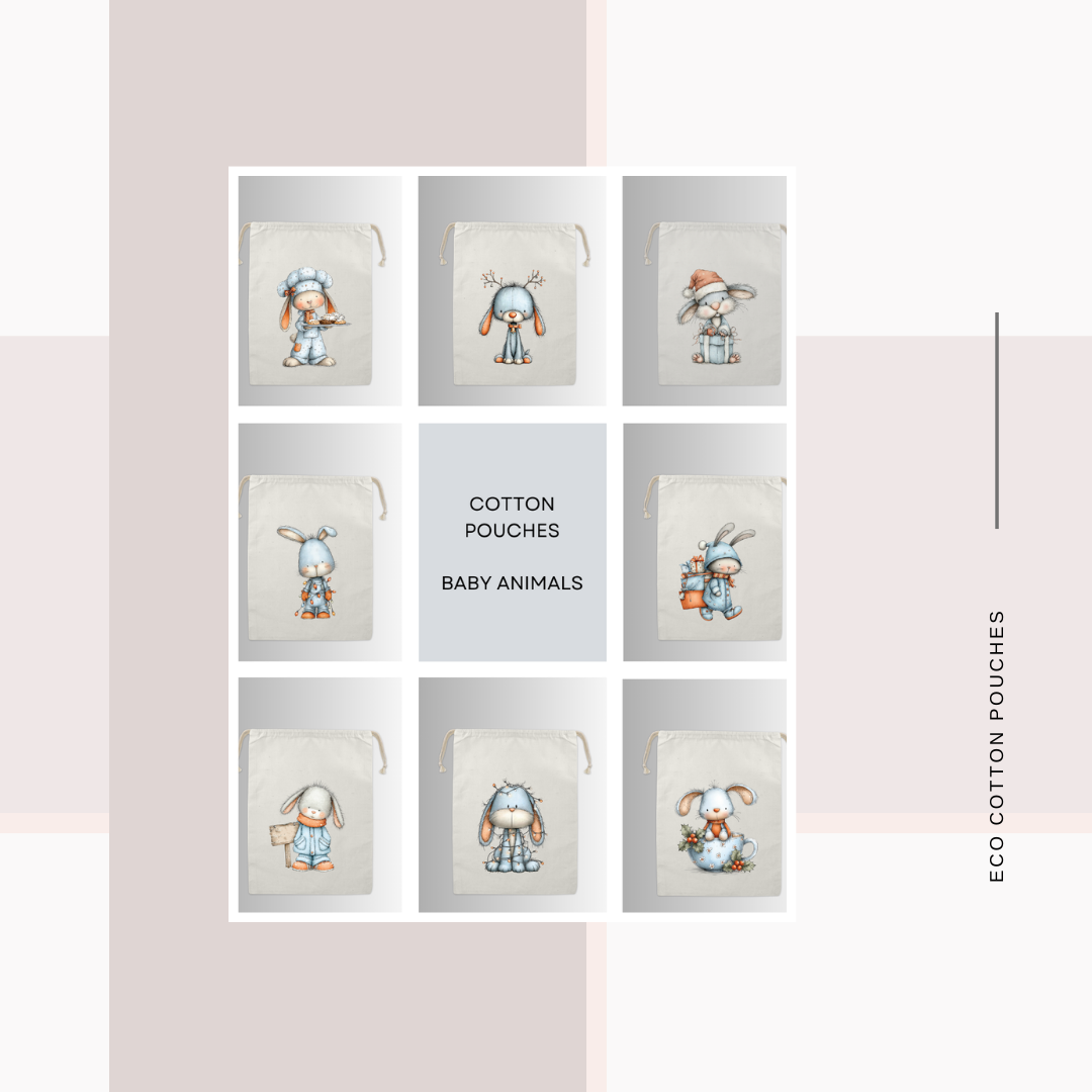 Cotton Cloth Baby Animals Pouches