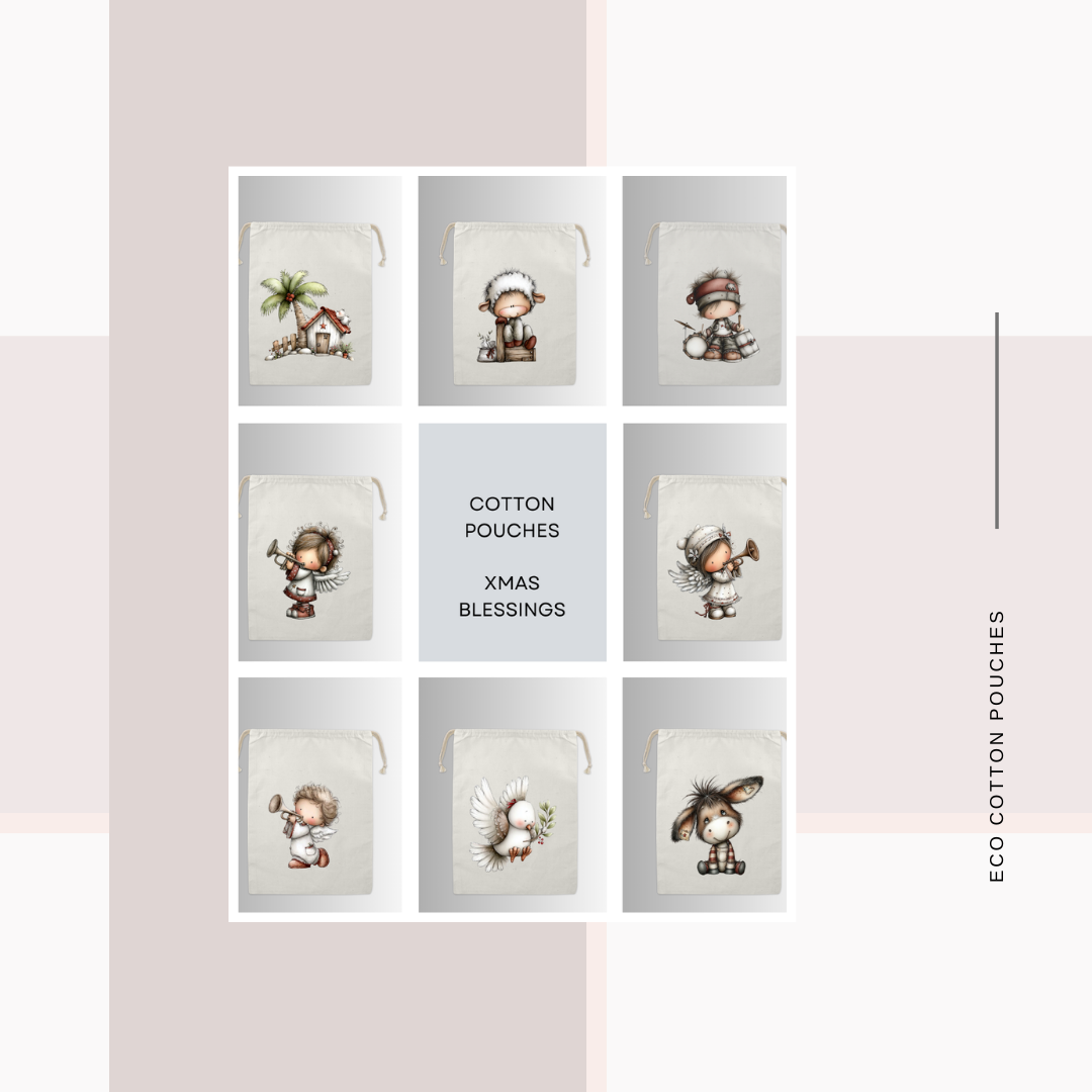 Cotton Cloth Cute Christmas Pouches