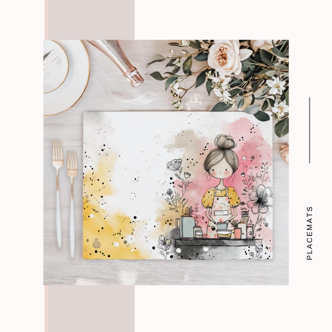 Wooden Placemats – (Set of 6) Dots