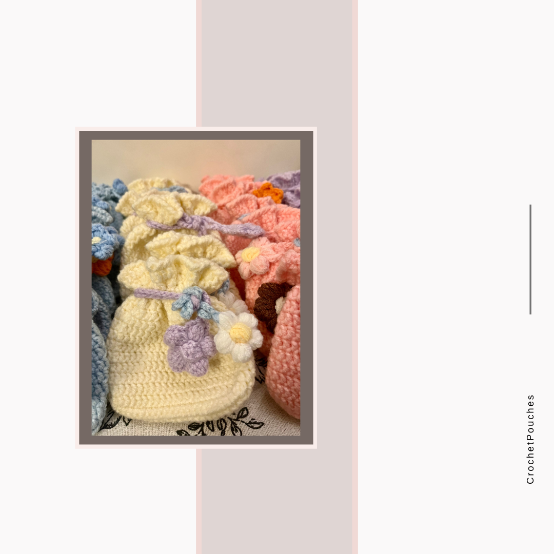 Handmade Crochet Bags (Set of 6)