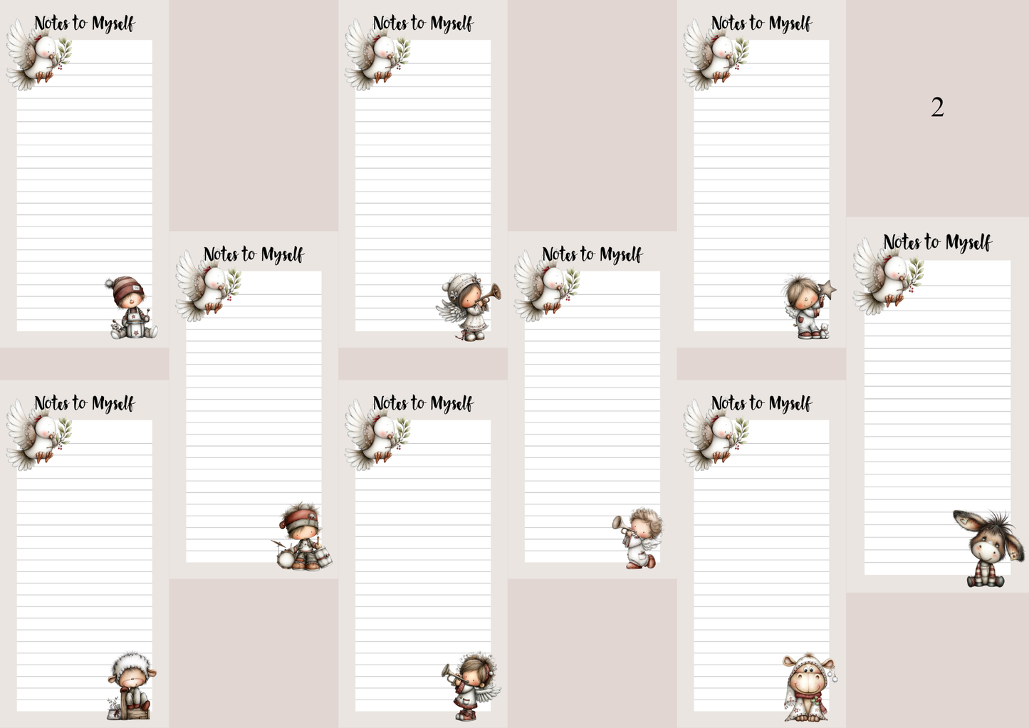 Illustrated Notepads Long (Set of 6)