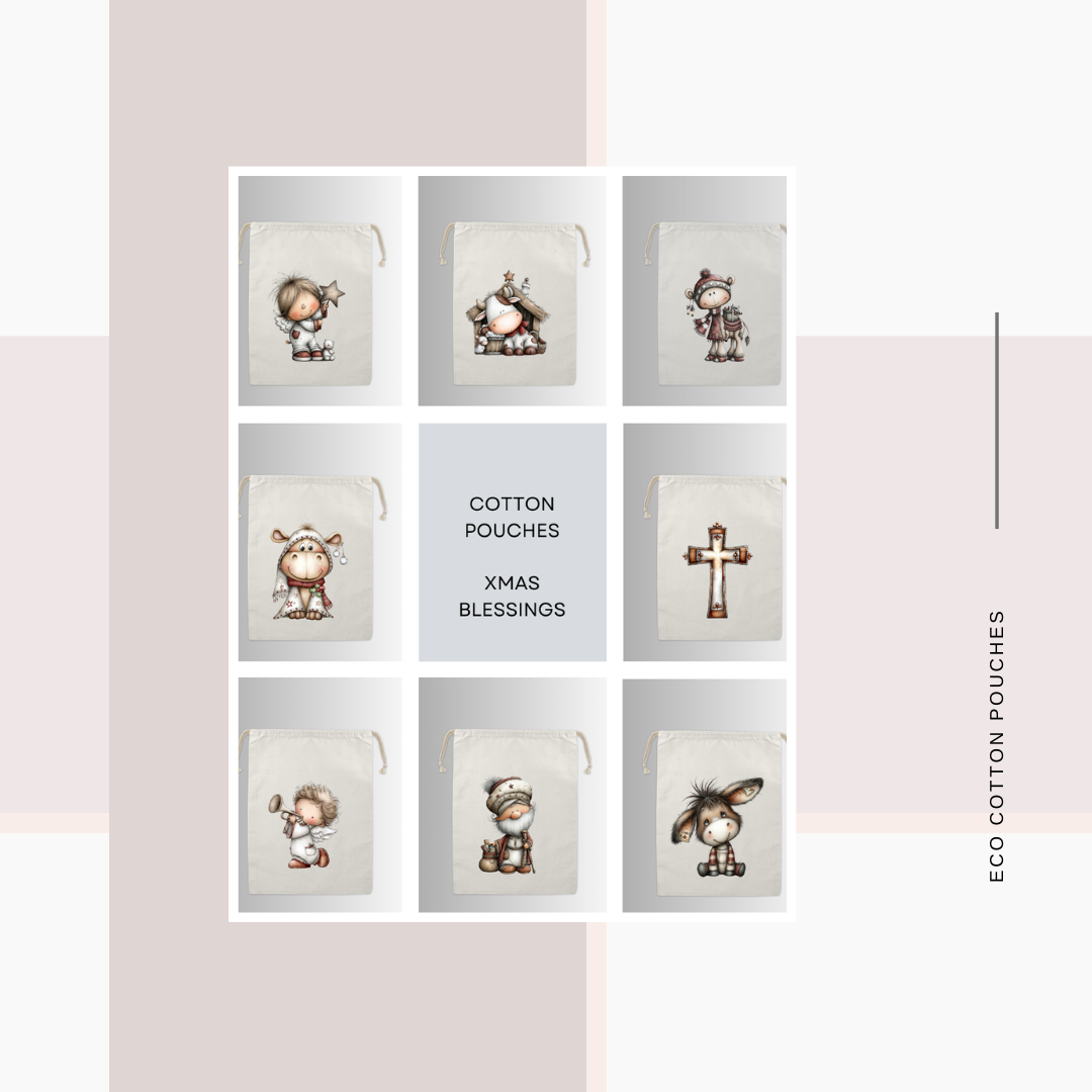 Cotton Cloth Cute Christmas Pouches