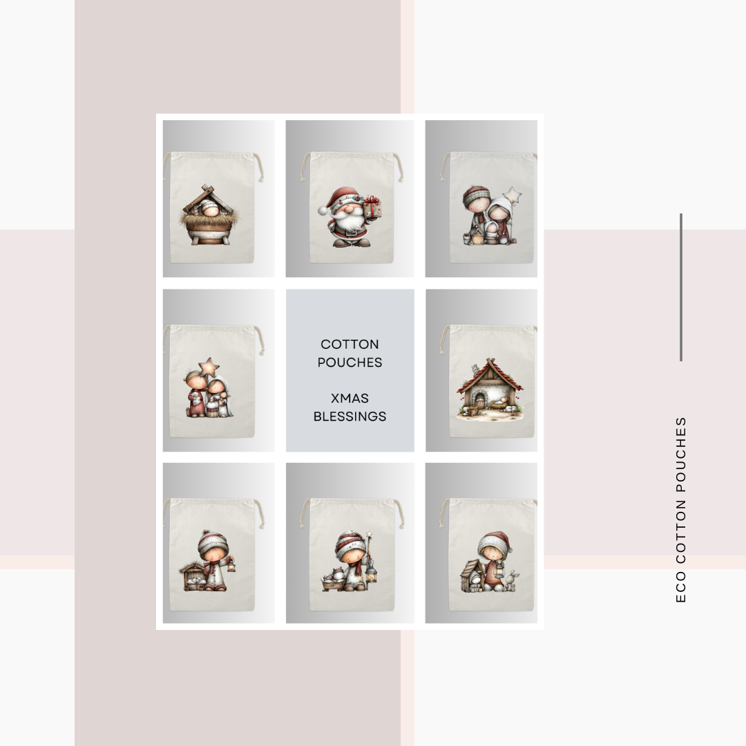 Cotton Cloth Cute Christmas Pouches