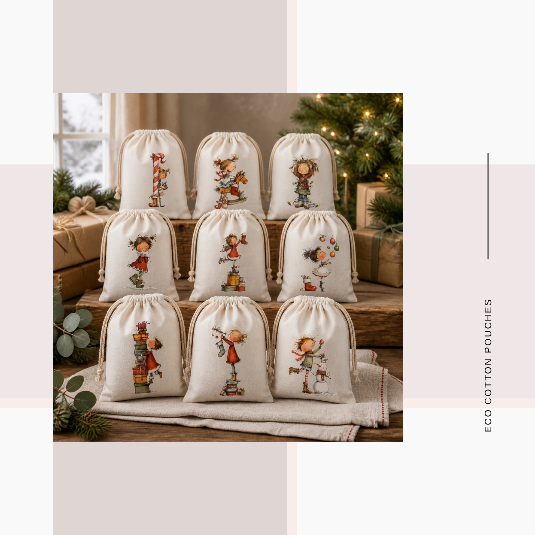 Cotton Cloth Xmas Pouches