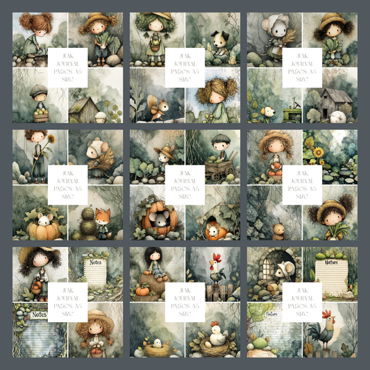 Illustrated Junk Journal Pages Botanical