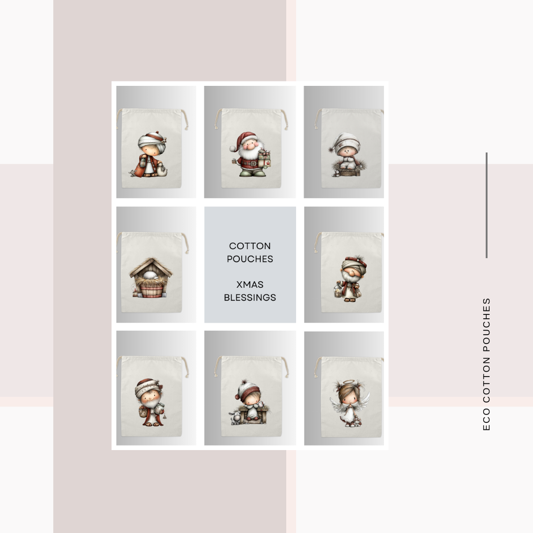 Cotton Cloth Cute Christmas Pouches