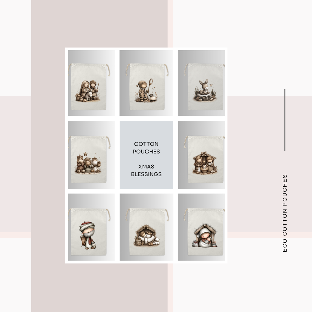 Cotton Cloth Cute Christmas Pouches