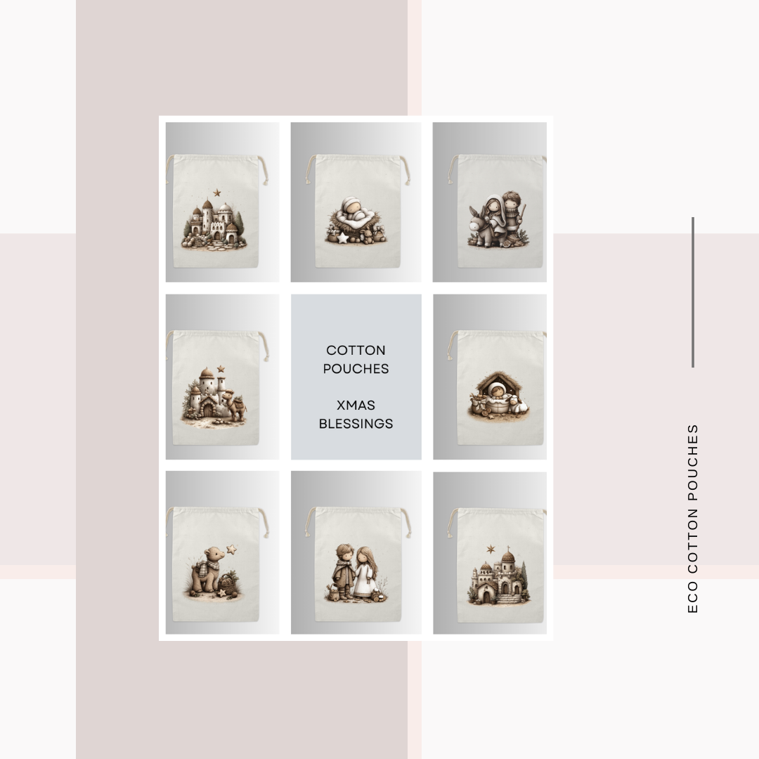 Cotton Cloth Cute Christmas Pouches