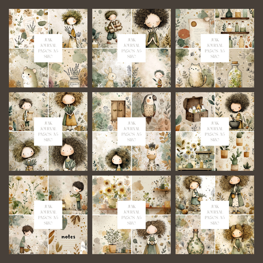 Illustrated Junk Journal Pages Gardening