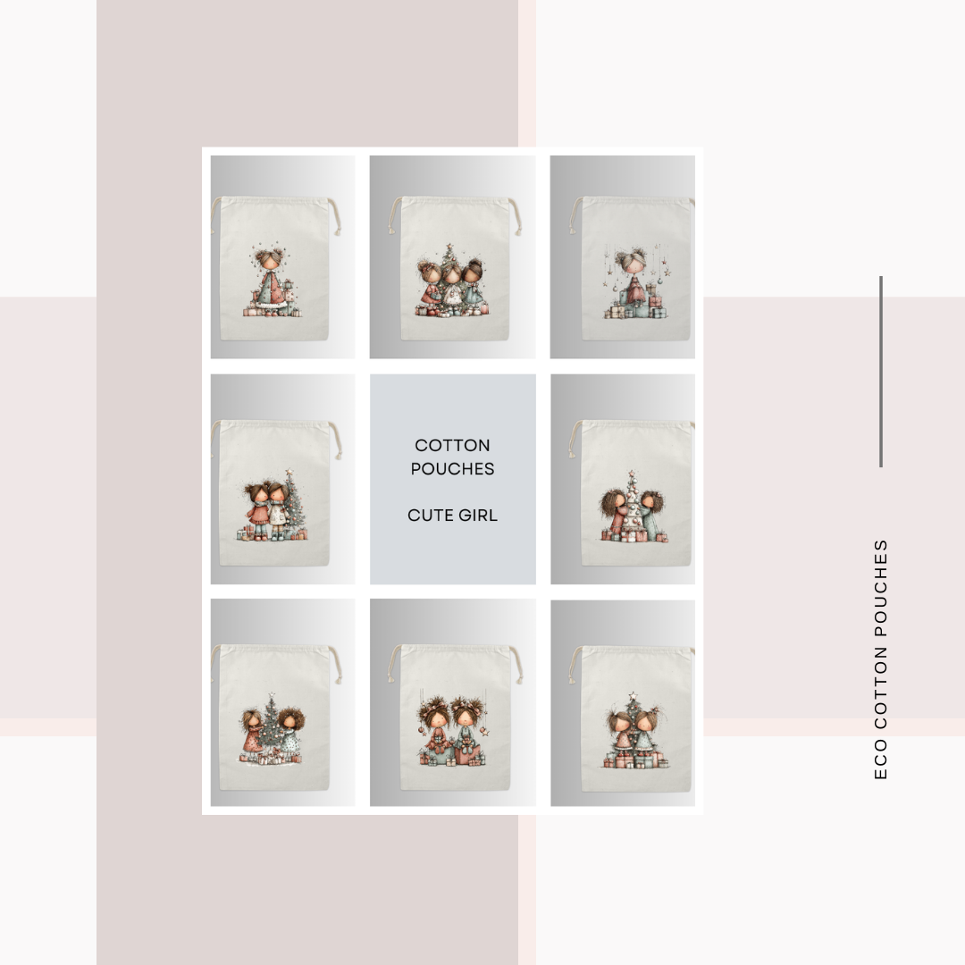 Cotton Cloth Little Girl Pouches