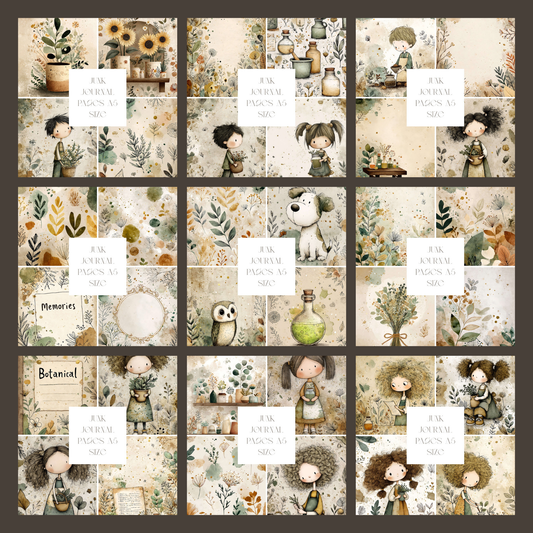 Illustrated Junk Journal Pages Gardening