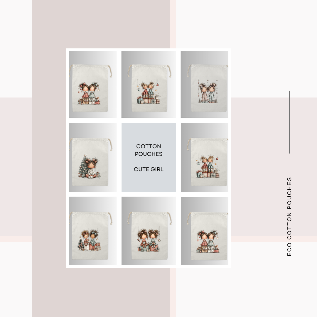 Cotton Cloth Little Girl Pouches