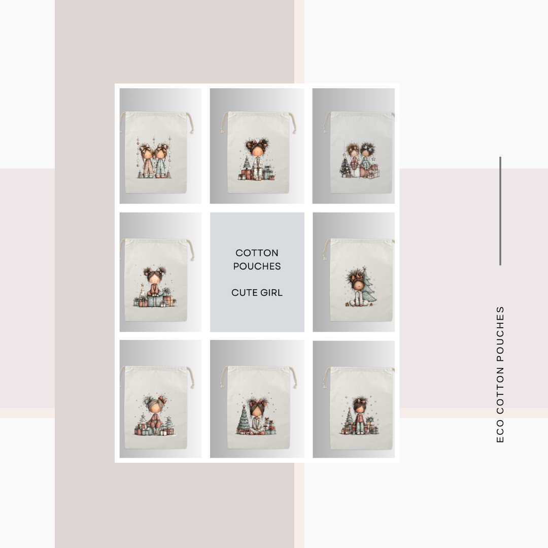 Cotton Cloth Little Girl Pouches