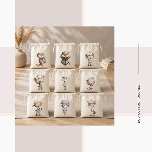 Cotton Cloth Nursery Animal Pouches