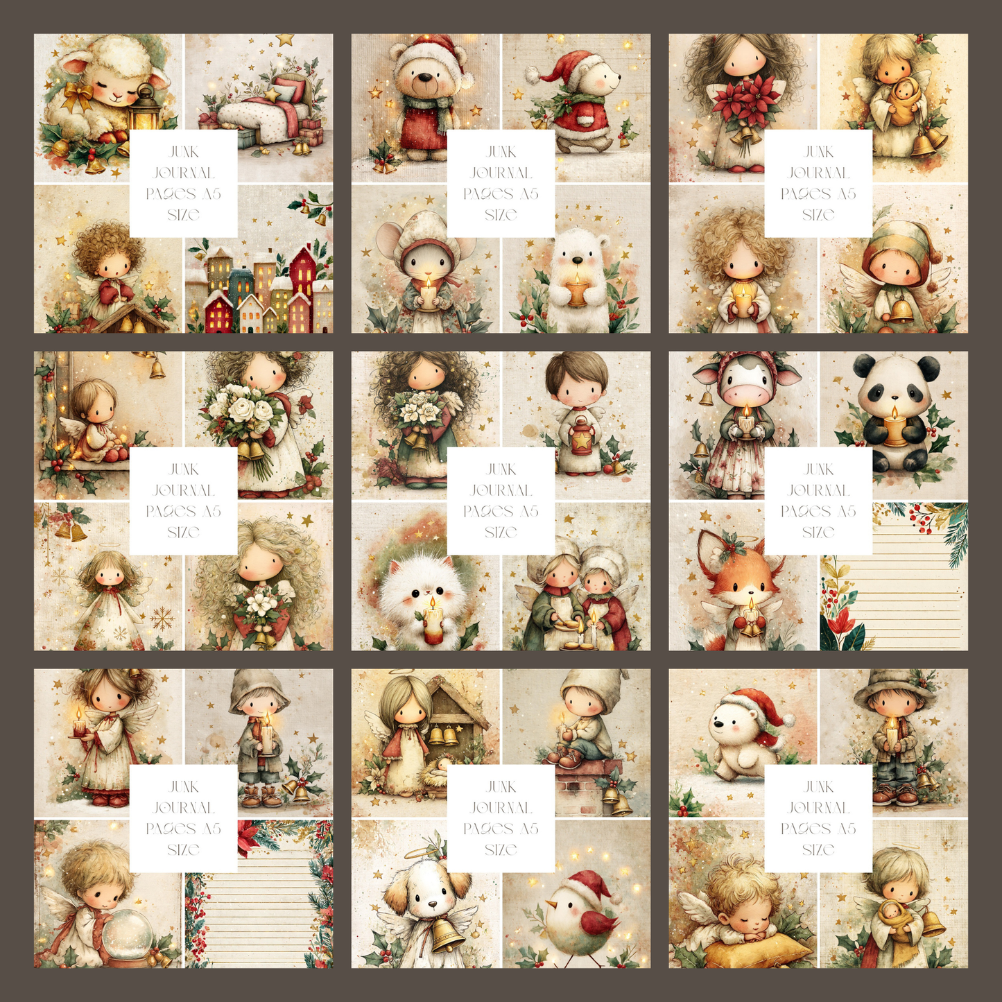 Illustrated Junk Journal Pages Christmas