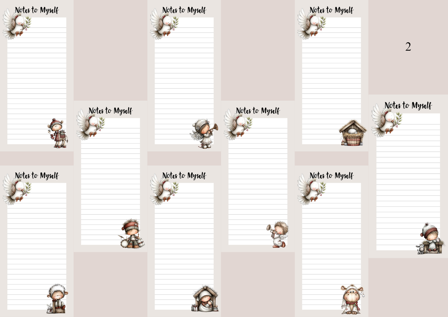 Illustrated Notepads Long (Set of 6)